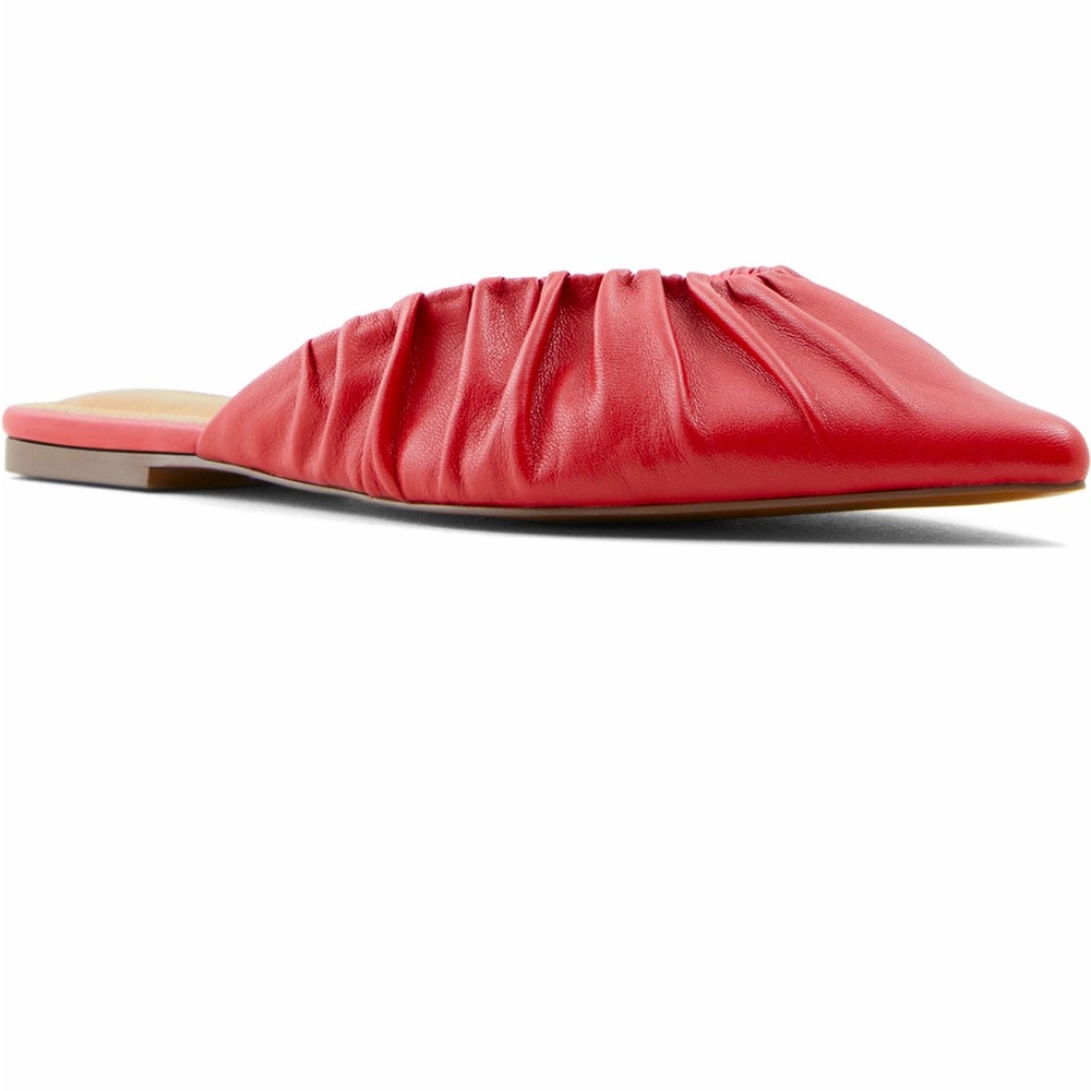 Who What Wear Dory Pointed Toe Mule  - Red Napa Leather